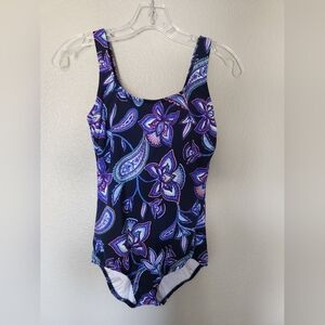 Lands' End Floral Paisley One-Piece, EUC Swimsuit